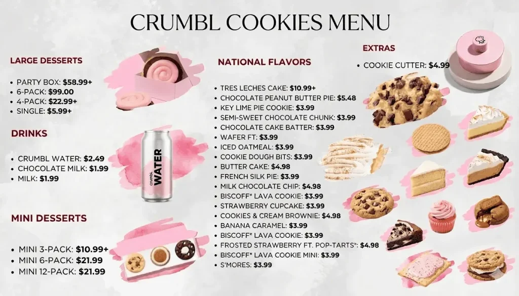 Crumbl Cookies Menu