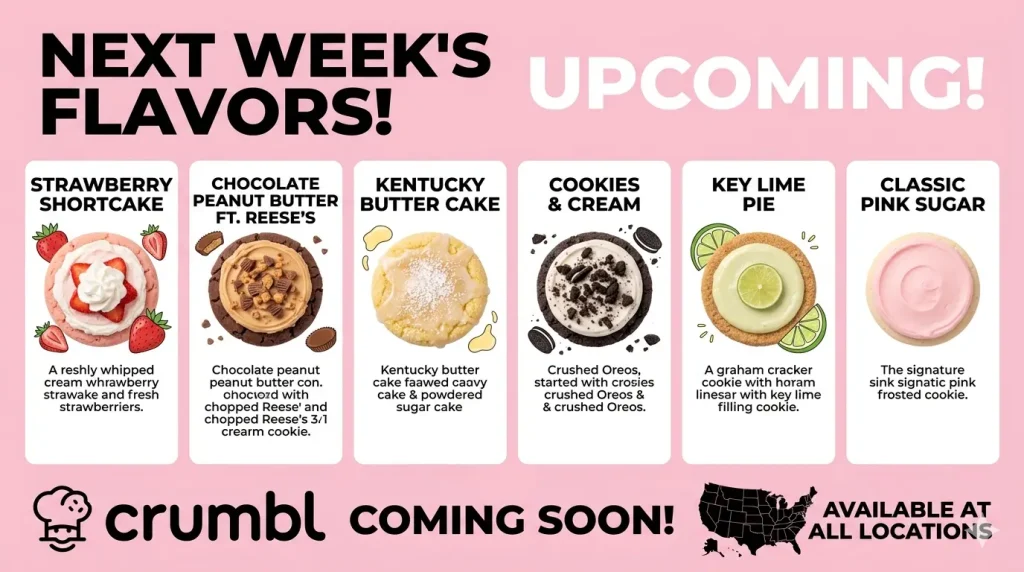 crumbl cookies next week Upcoming Flavors