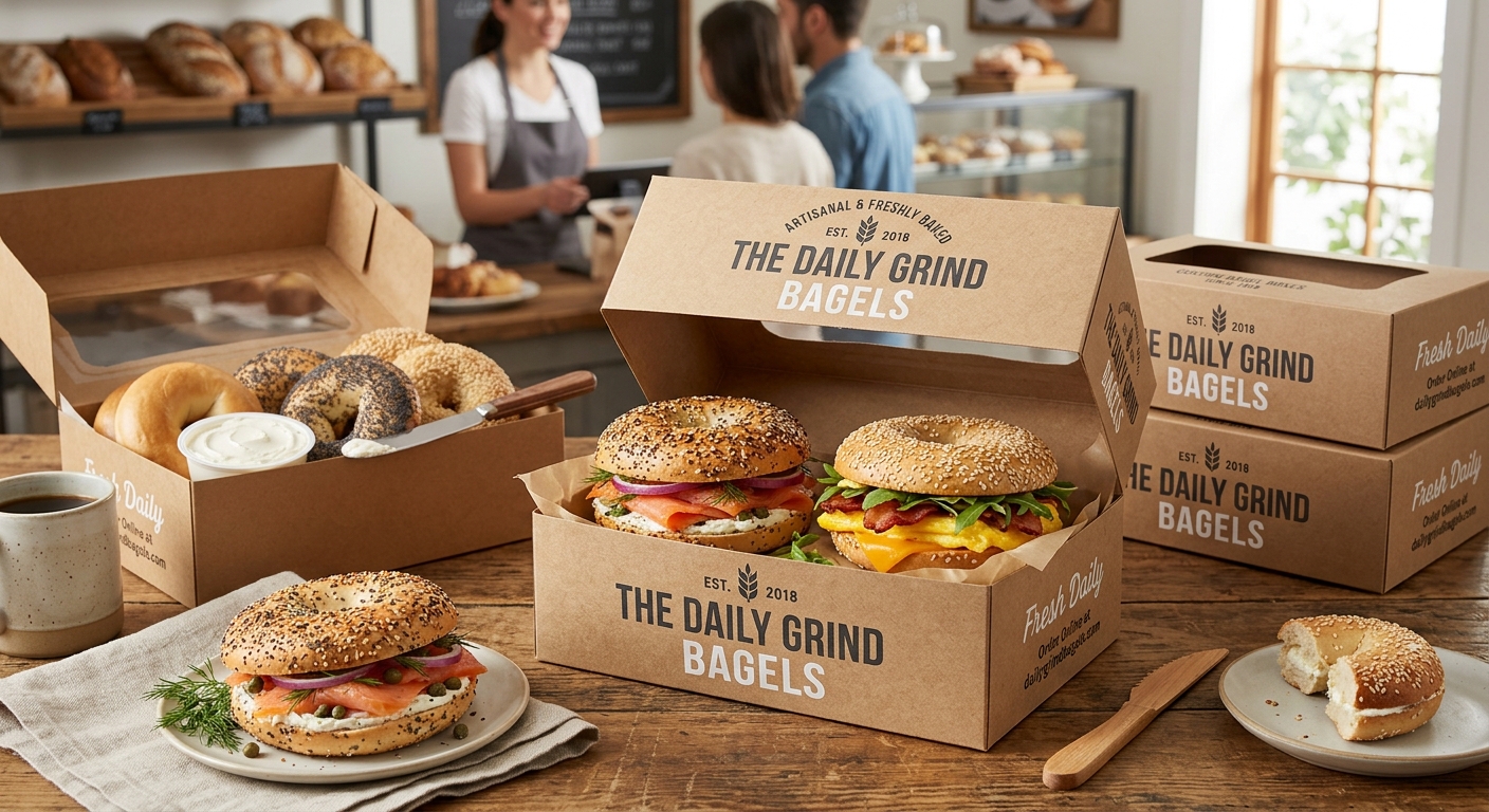 Custom Bagel Boxes for Fresh Food Presentation