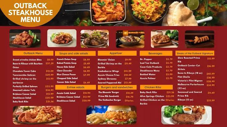 Outback Steakhouse Menu